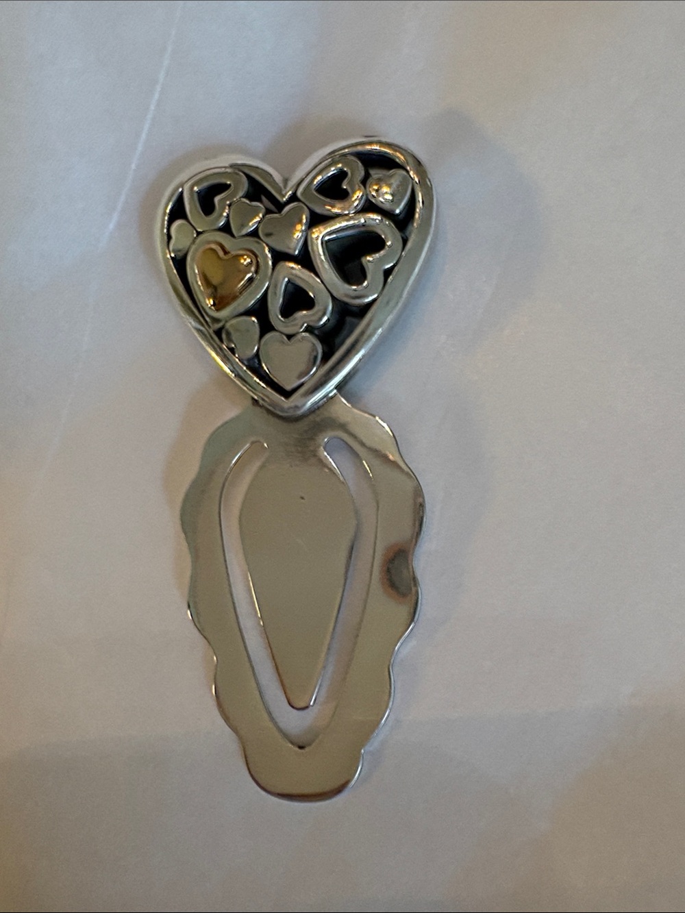 Brighton Silver and Gold Heart Bookmark Clip